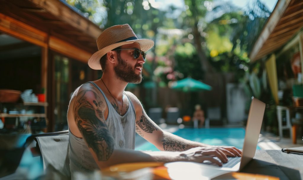 geld verdienen met bloggen aan het zwembed in je vakantieoord